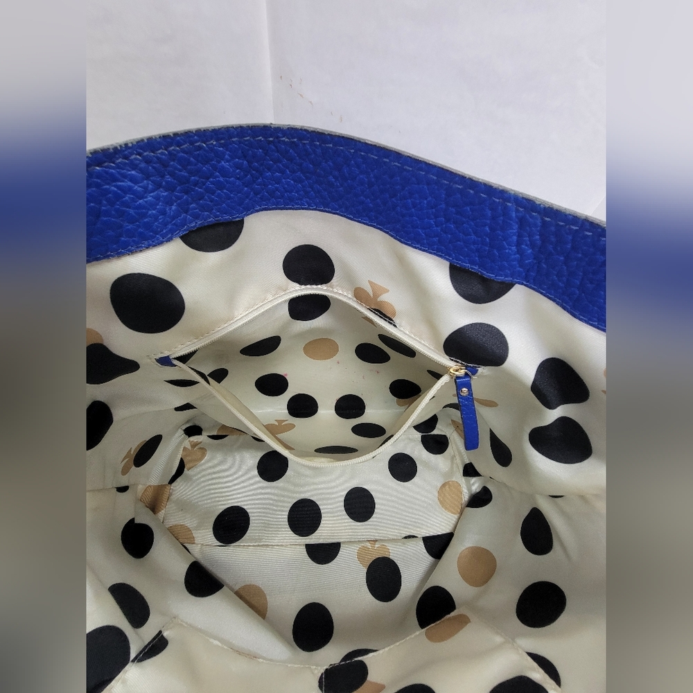 Kate Spade Blue Leather Tote Bag - Picture 9 of 14